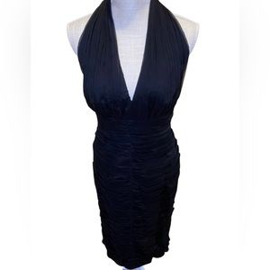 Tadashi Ruched Halter Midi Dress